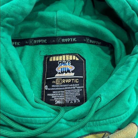 De Kryptic Space Jame Tune Squad Hoodie Green  Hoodie with Bling Blings size S - Picture 5 of 12